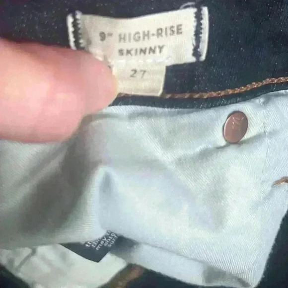 Madewell High Rise Skinny Denim Jeans in a Dark Wash Size 27 - Picture 4 of 7